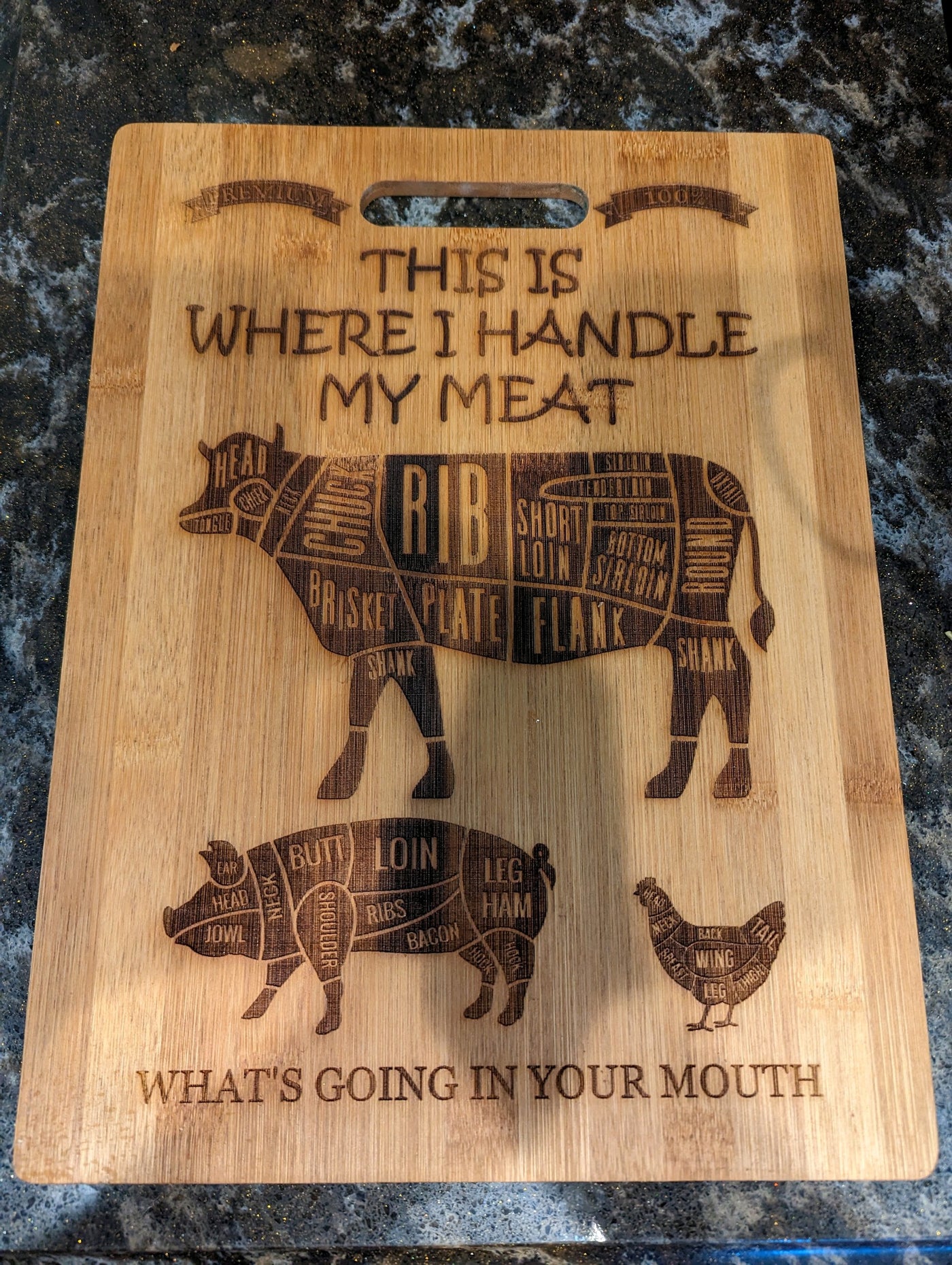 This is Where I Place My Meat Bamboo Cutting Board | Laser Engraved