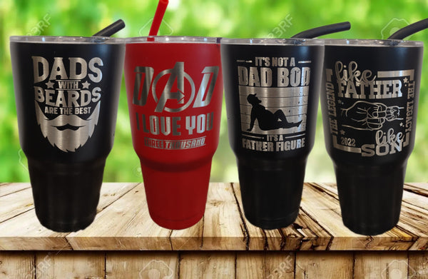 Father's Day Personalized Engraved 30 oz Tumbler, Customizable Gift Cup