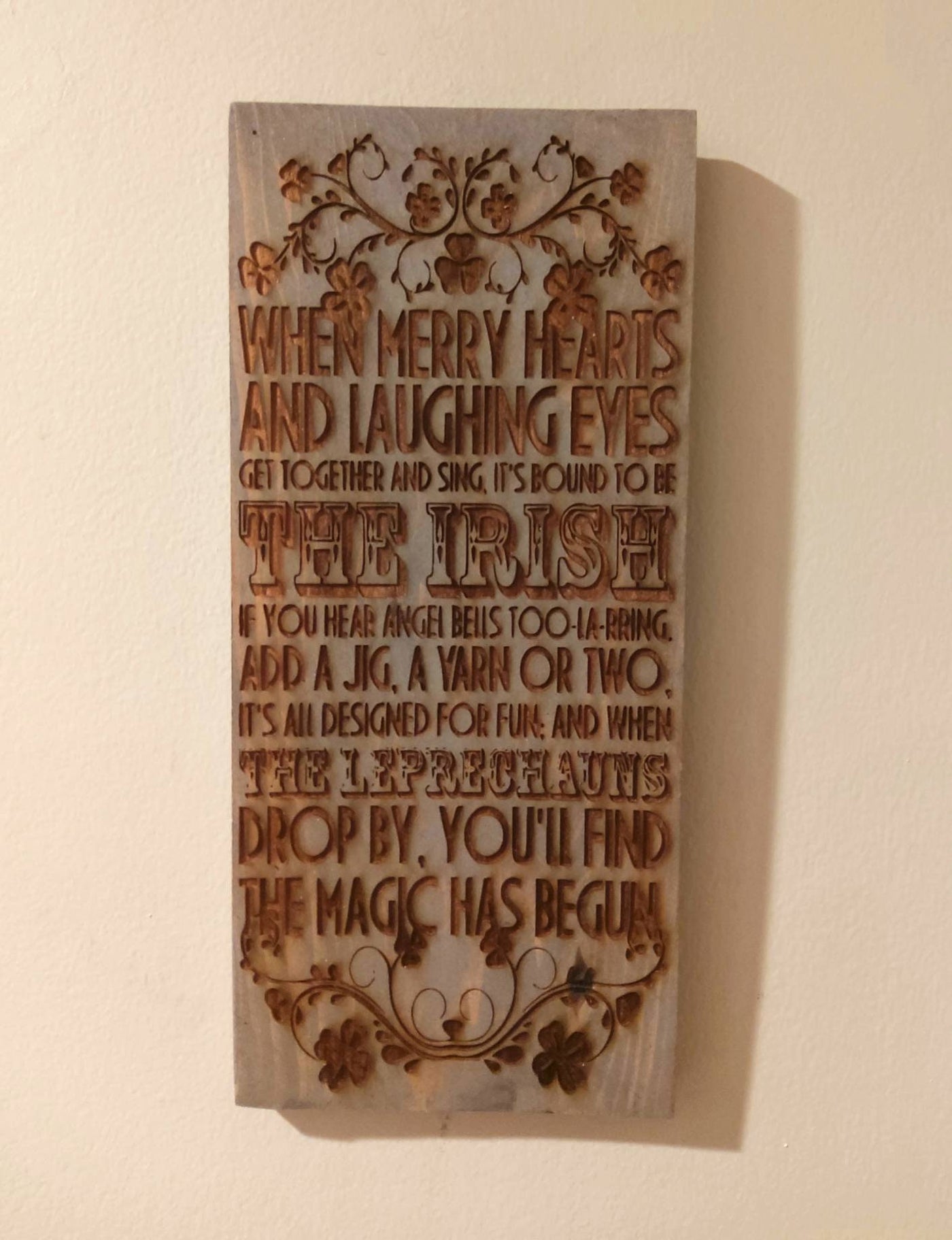 Decrative Irish proverb wooden sign