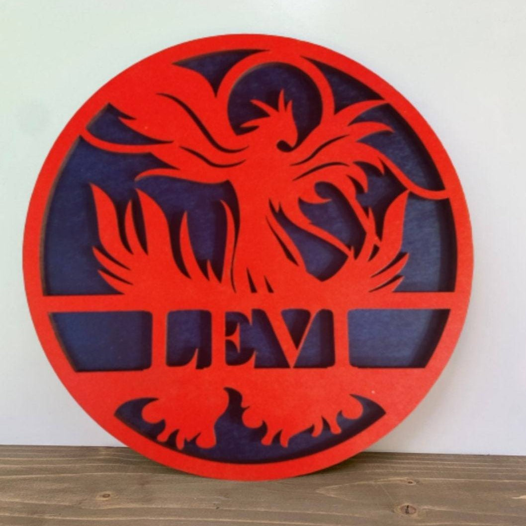 Personalized Phoenix Round Name Sign | Cagley Creations