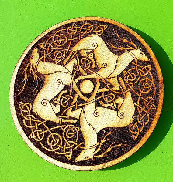 Celtic Knot Work Stag Table Coaster | Irish Deer Coaster