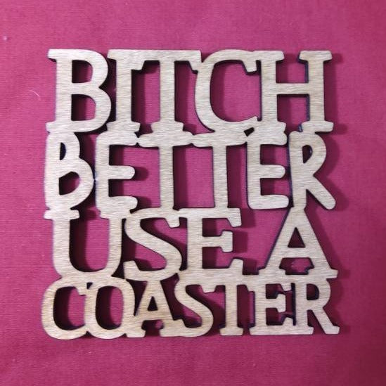 Individual Words Funny Cut Out Coaster | Cagley Creations